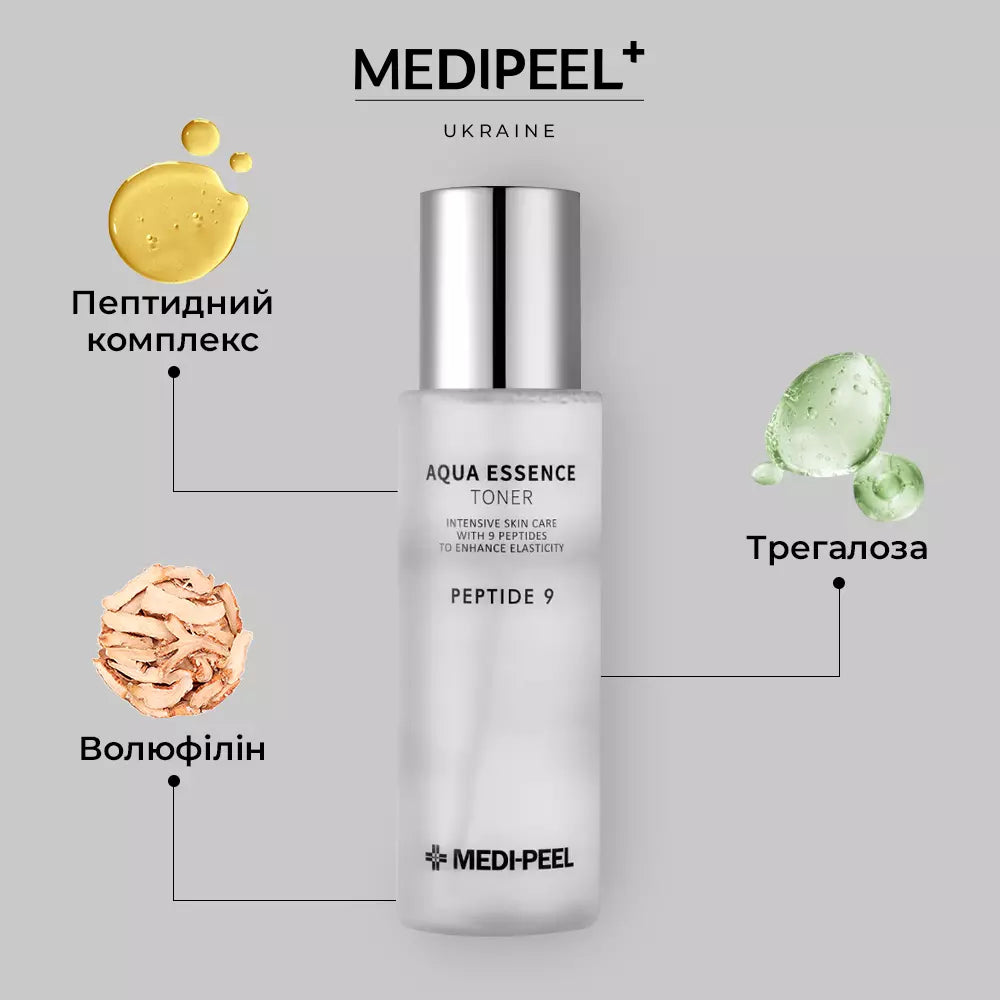 Зволожувальний тонер із пептидами Medi-Peel medi peel Peptide 9 Aqua Essence Toner 250 мл